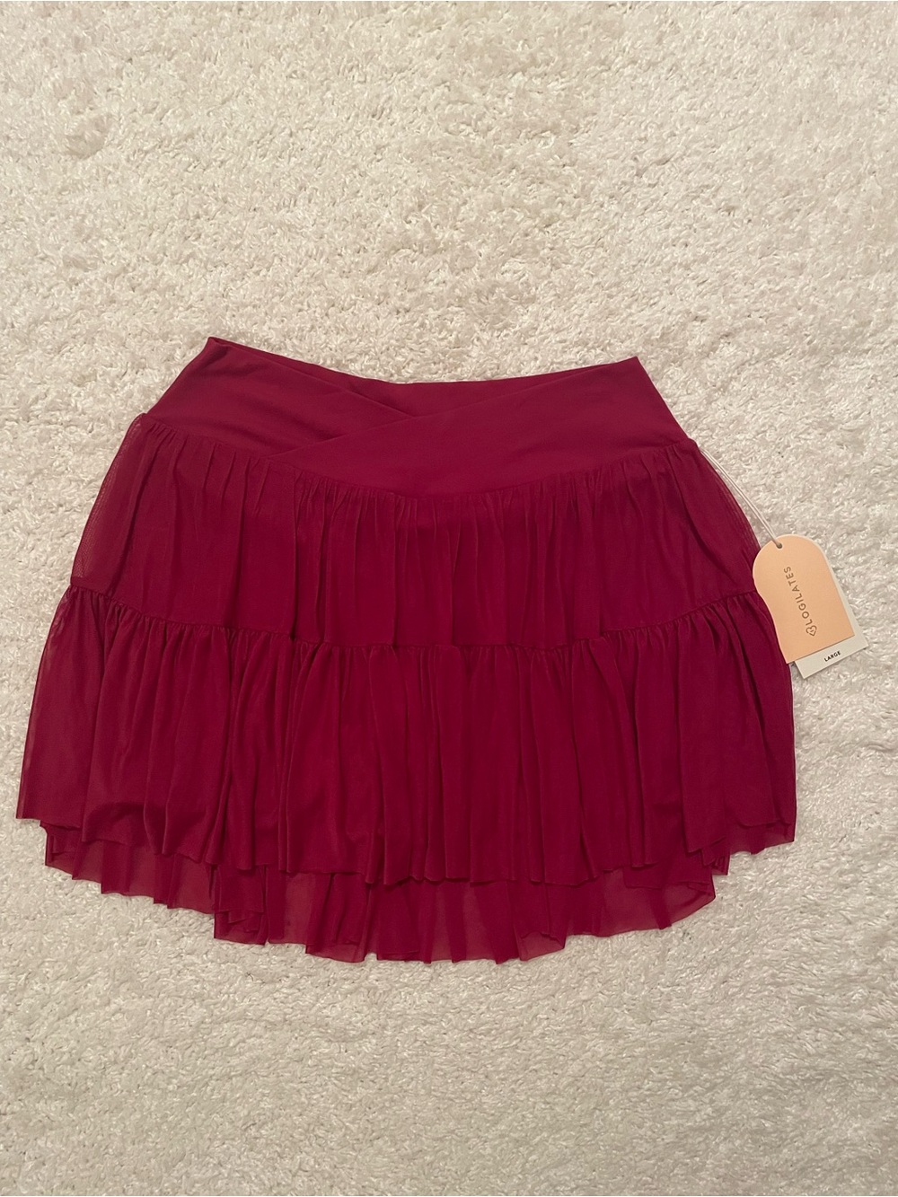 Blogilates Women’s Ballerina Skort Burgundy size L NWT